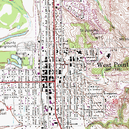 Topographic Map of Cuming County Historical Society Museum Complex, NE
