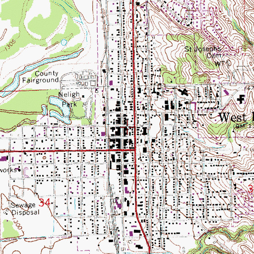 Topographic Map of West Point Post Office, NE