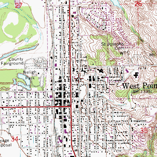 Topographic Map of John A Stahl Library, NE