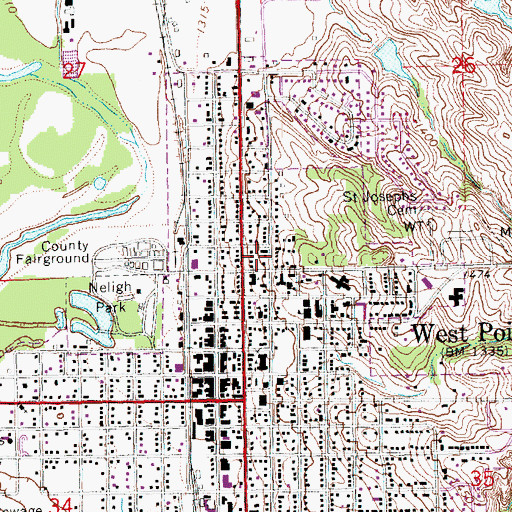 Topographic Map of Prinz Grain and Feed Incorporated Elevator, NE