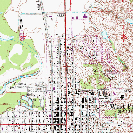 Topographic Map of Stover Chiropractic Clinic, NE