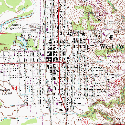 Topographic Map of Cuming County Sheriff's Office, NE