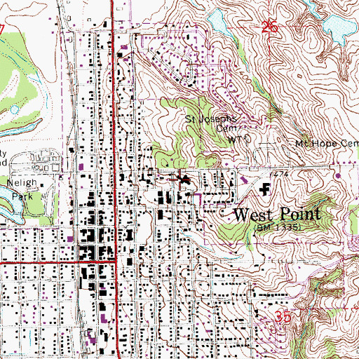 Topographic Map of Saint Francis Memorial Hospital, NE