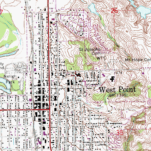 Topographic Map of Elkhorn Valley Clinic, NE