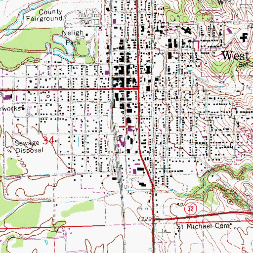 Topographic Map of West Point Police Department, NE