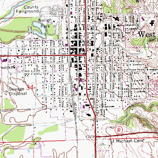 Topographic Map of West Point Fire Department and Rescue Squad, NE