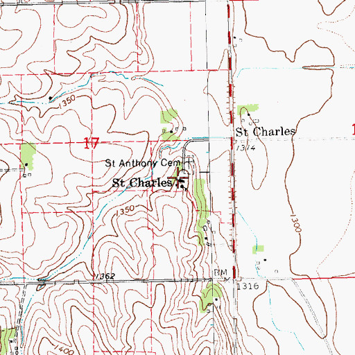 Topographic Map of Saint Anthonys Church, NE