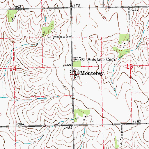 Topographic Map of Saint Boniface Church, NE