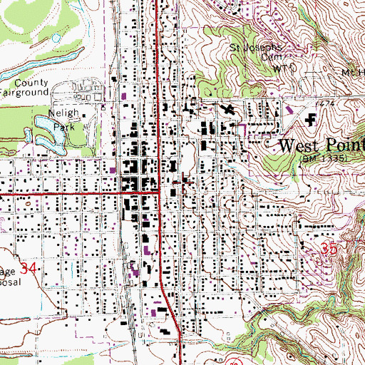 Topographic Map of Grace Lutheran Church, NE