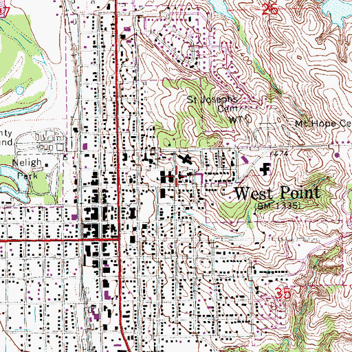 Topographic Map of Saint Marys Convent, NE
