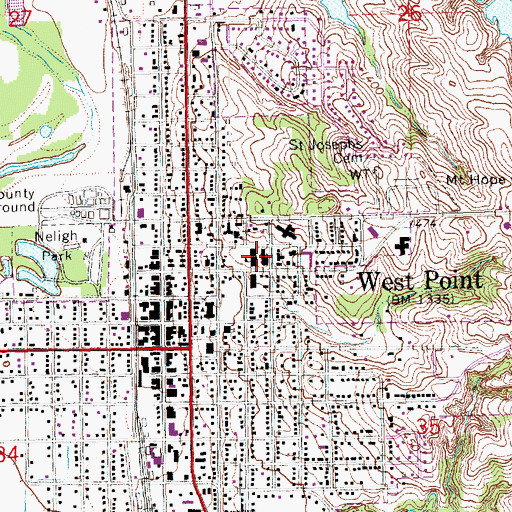 Topographic Map of Saint Mary Catholic Church, NE