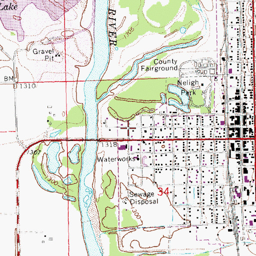 Topographic Map of Church of Christ, NE
