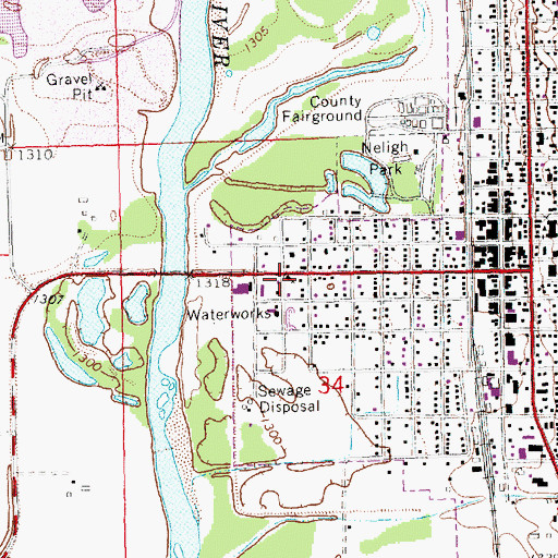 Topographic Map of Saint Aloysius Church, NE
