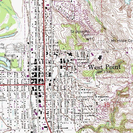 Topographic Map of Guardian Angel Elementary School, NE