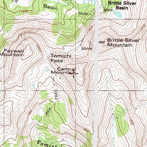 Topographic Map of Central Mountain, CO