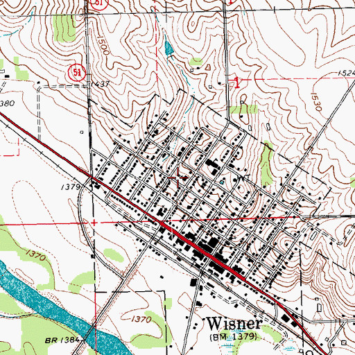 Topographic Map of Saint Joseph Catholic Church, NE
