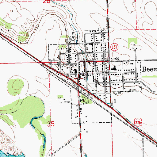 Topographic Map of Beemer Medical Clinic, NE