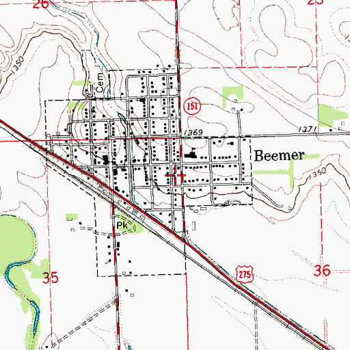 Topographic Map of Karlen Memorial Library, NE