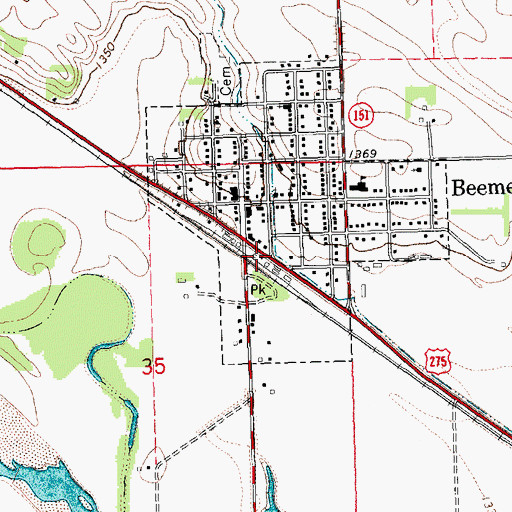 Topographic Map of Beemer (historical), NE