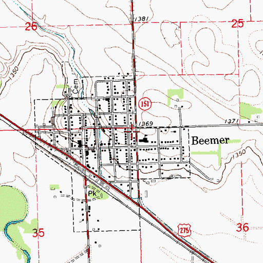 Topographic Map of Saint Johns Church, NE