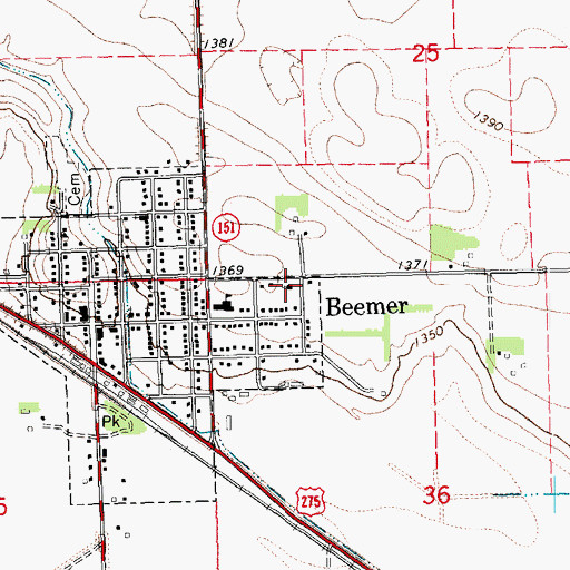 Topographic Map of Mennonite Church, NE