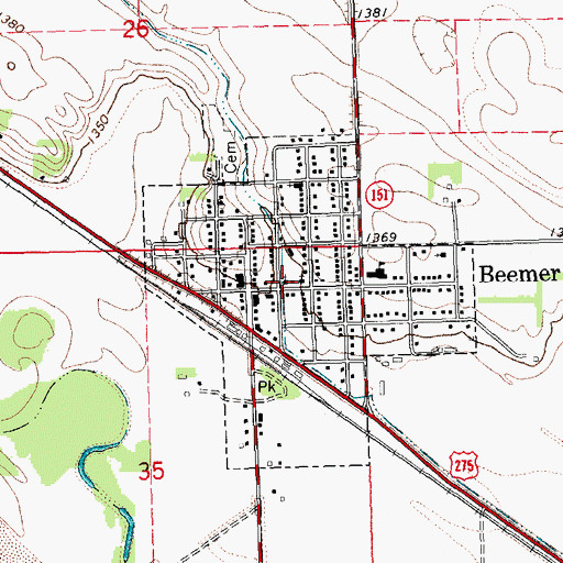 Topographic Map of First Congregational Church, NE