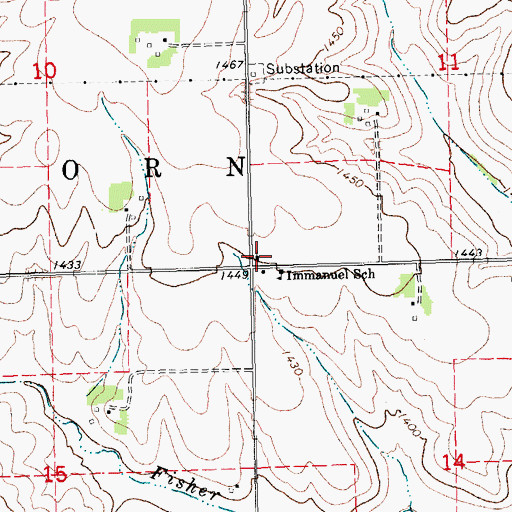 Topographic Map of Immanuel Lutheran Church, NE