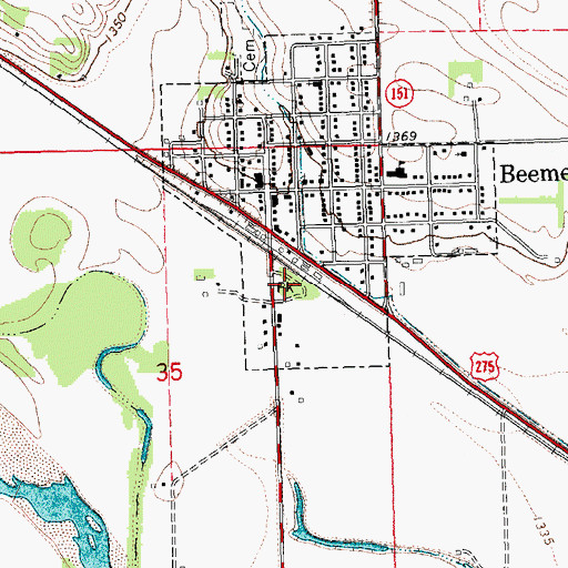 Topographic Map of Beemer City Park, NE