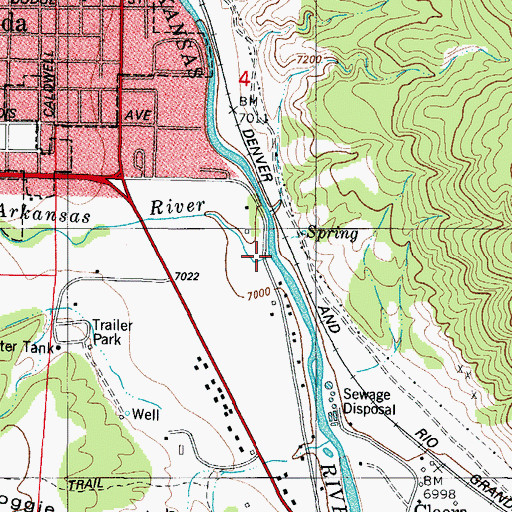 Topographic Map of South Arkansas River, CO