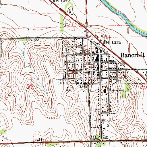 Topographic Map of John G Neihardt State Historic Site, NE