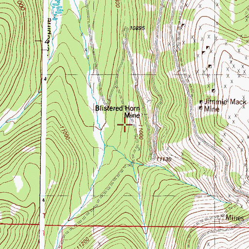 Topographic Map of Blistered Horn Mill, CO