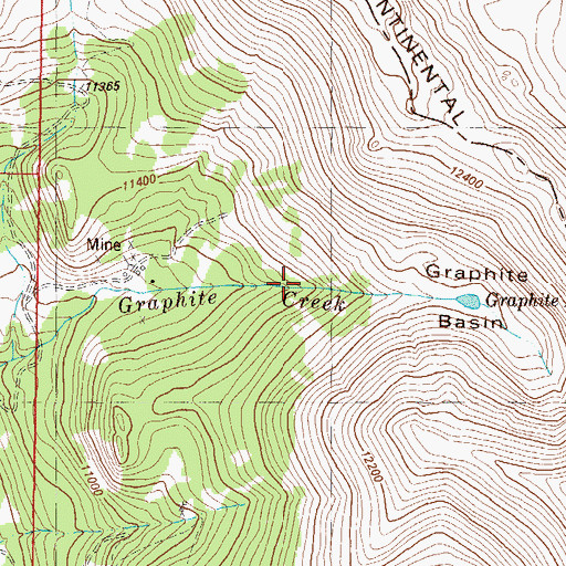 Topographic Map of Graphite Basin, CO