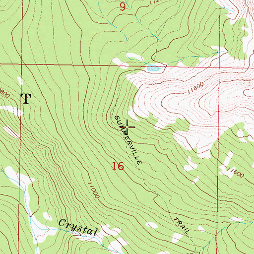 Topographic Map of Bon Ton Mine, CO