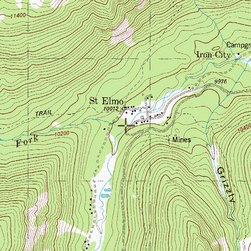 Topographic Map of North Fork Chalk Creek, CO