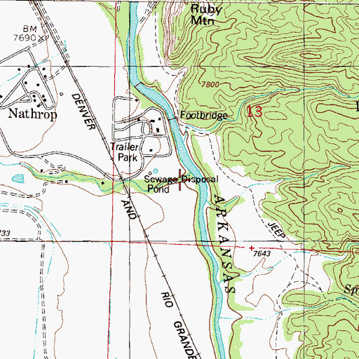Topographic Map of Chalk Creek, CO