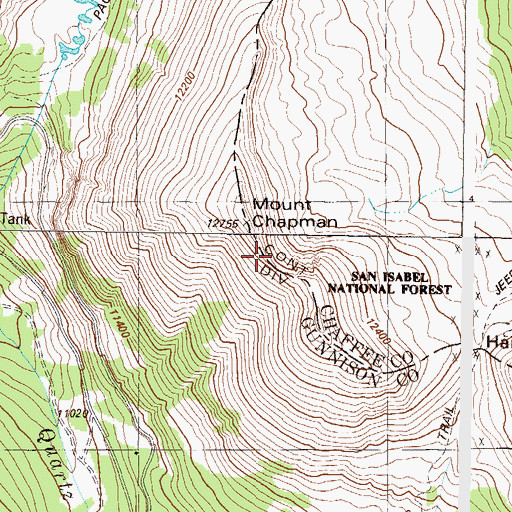 Topographic Map of Mount Chapman, CO