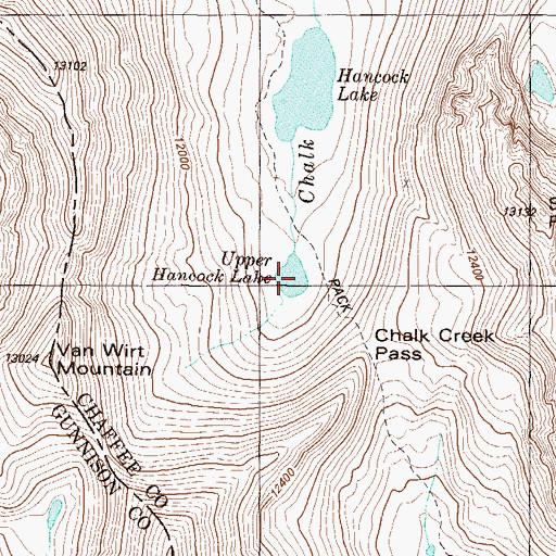 Topographic Map of Upper Hancock Lake, CO