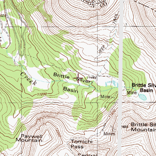Topographic Map of Brittle Silver Basin, CO