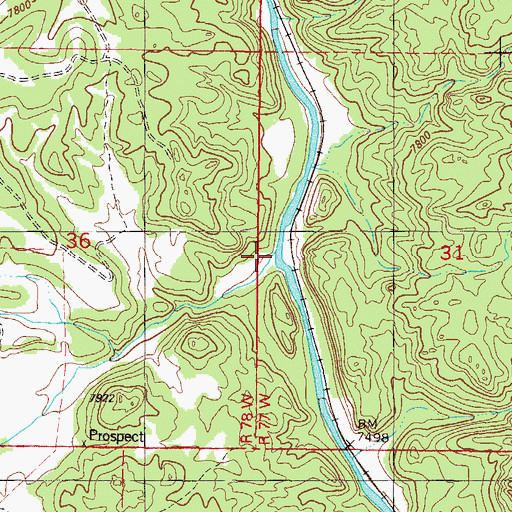 Topographic Map of Browns Creek, CO