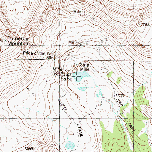 Topographic Map of Billings Lake, CO