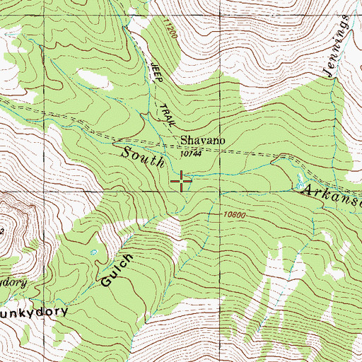 Topographic Map of Hunkydory Gulch, CO