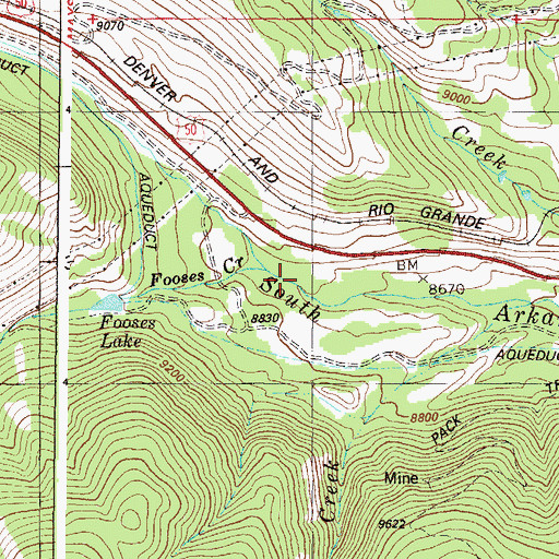 Topographic Map of Fooses Creek, CO