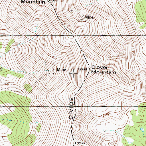 Topographic Map of Clover Mountain, CO
