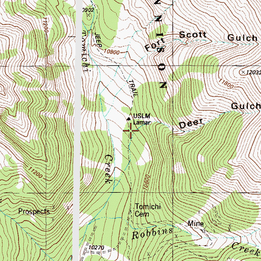 Topographic Map of Deer Gulch, CO