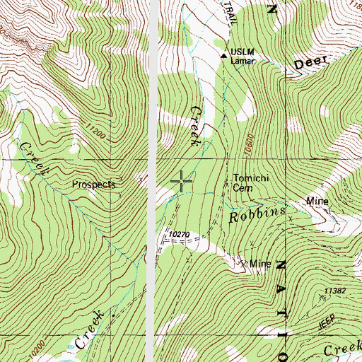 Topographic Map of Robbins Creek, CO