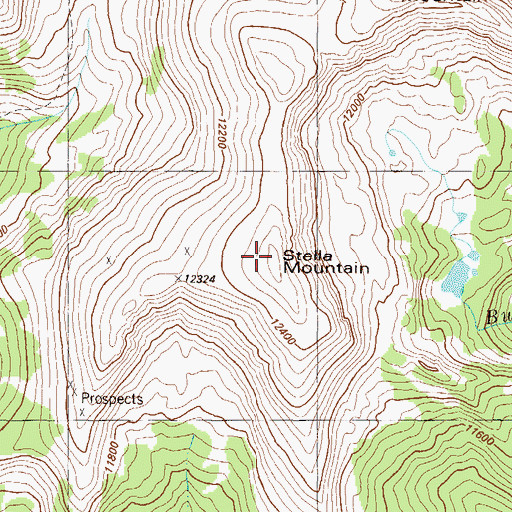 Topographic Map of Stella Mountain, CO