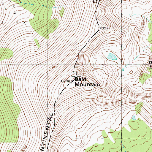 Topographic Map of Bald Mountain, CO