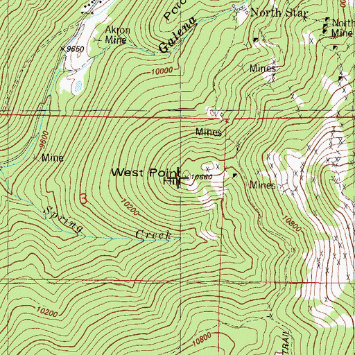 Topographic Map of West Point Hill, CO