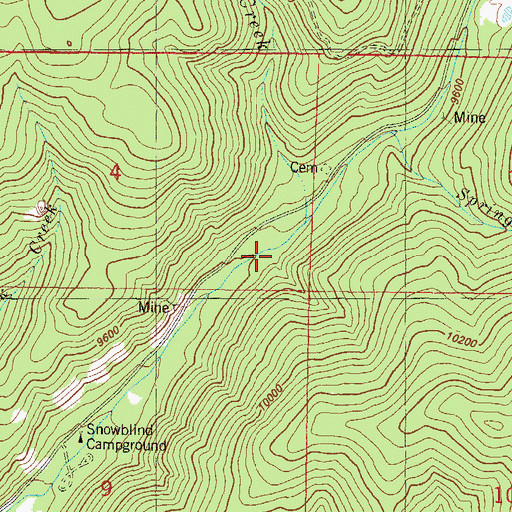 Topographic Map of Graveyard Creek, CO
