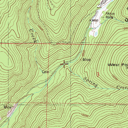 Topographic Map of Spring Creek, CO